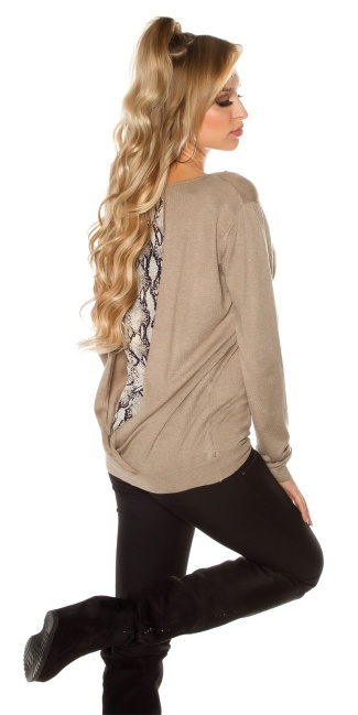2in1 sweater Wrap Look at the back Taupe